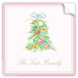 oh, christmas tree pink holiday stickers