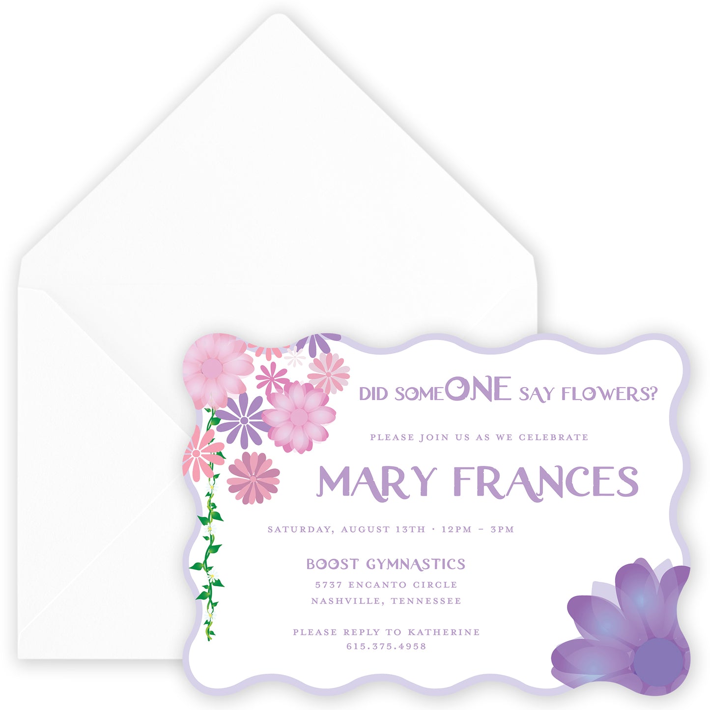 did someone say flowers? birthday invitation