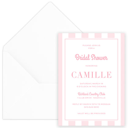 cabana stripe birthday invitation