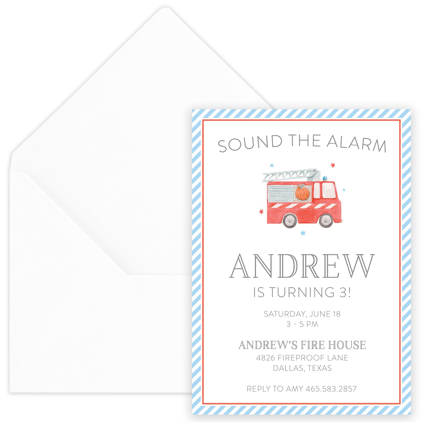 firetruck birthday invitation