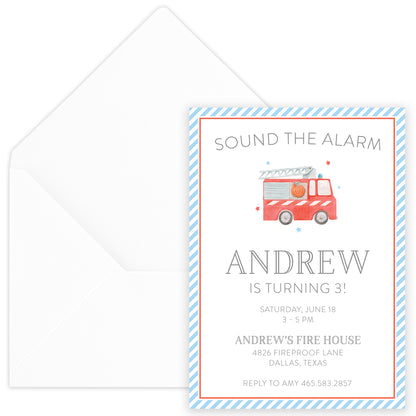 firetruck birthday invitation