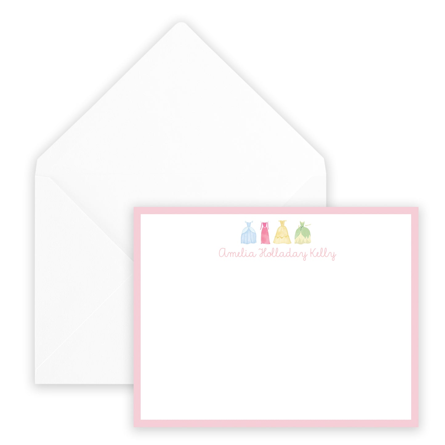 princess dresses notecard