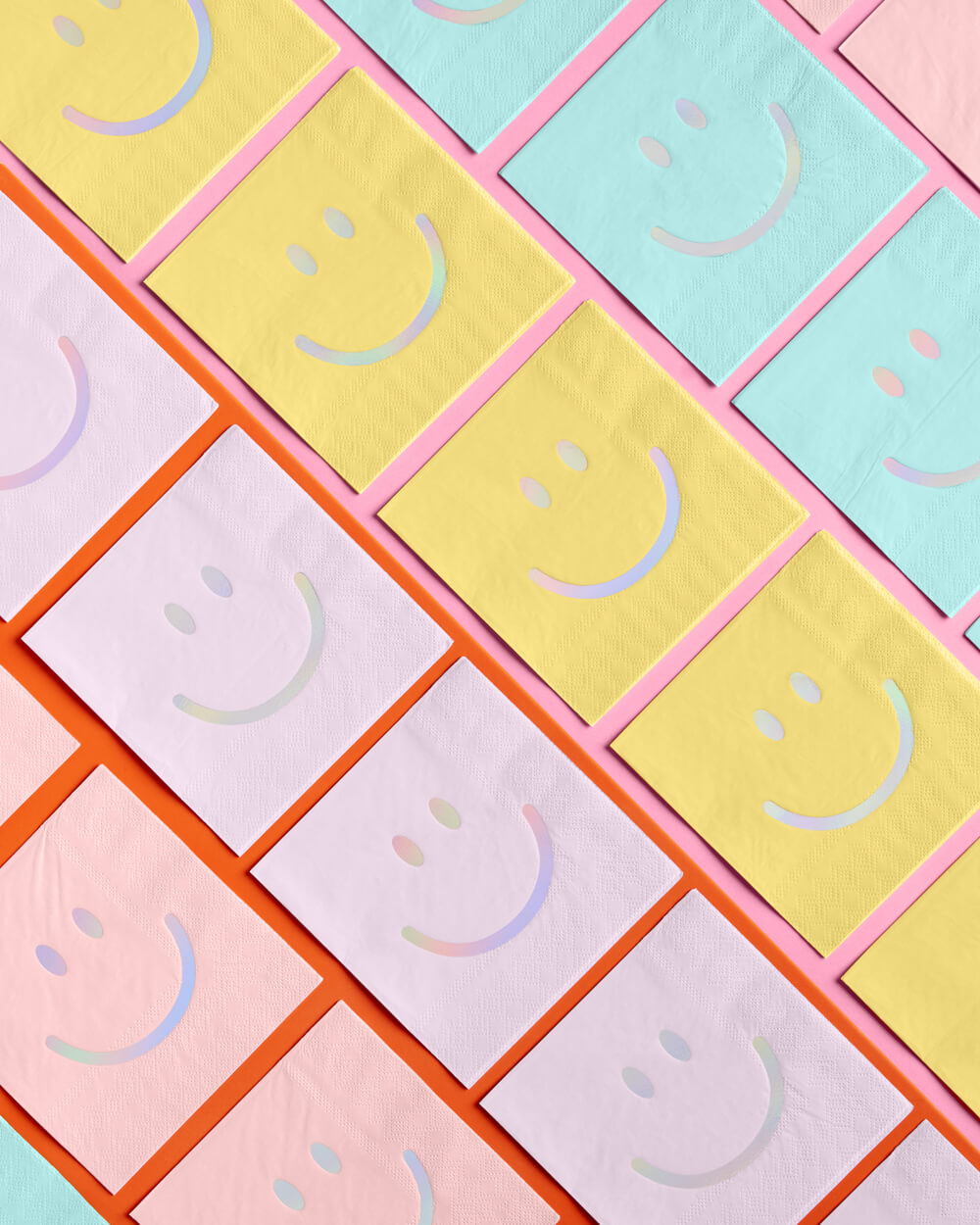 Smiley Setting Pack - plates, napkins + coasters
