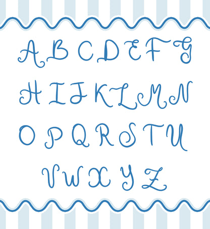 blue initial folded note set with envelopes