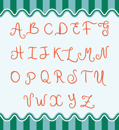 teal initial folded note set with envelopes