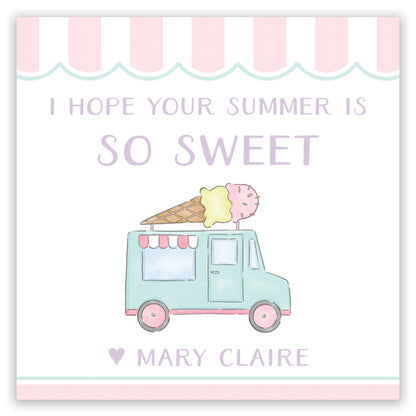 ice cream truck pink enclosure card
