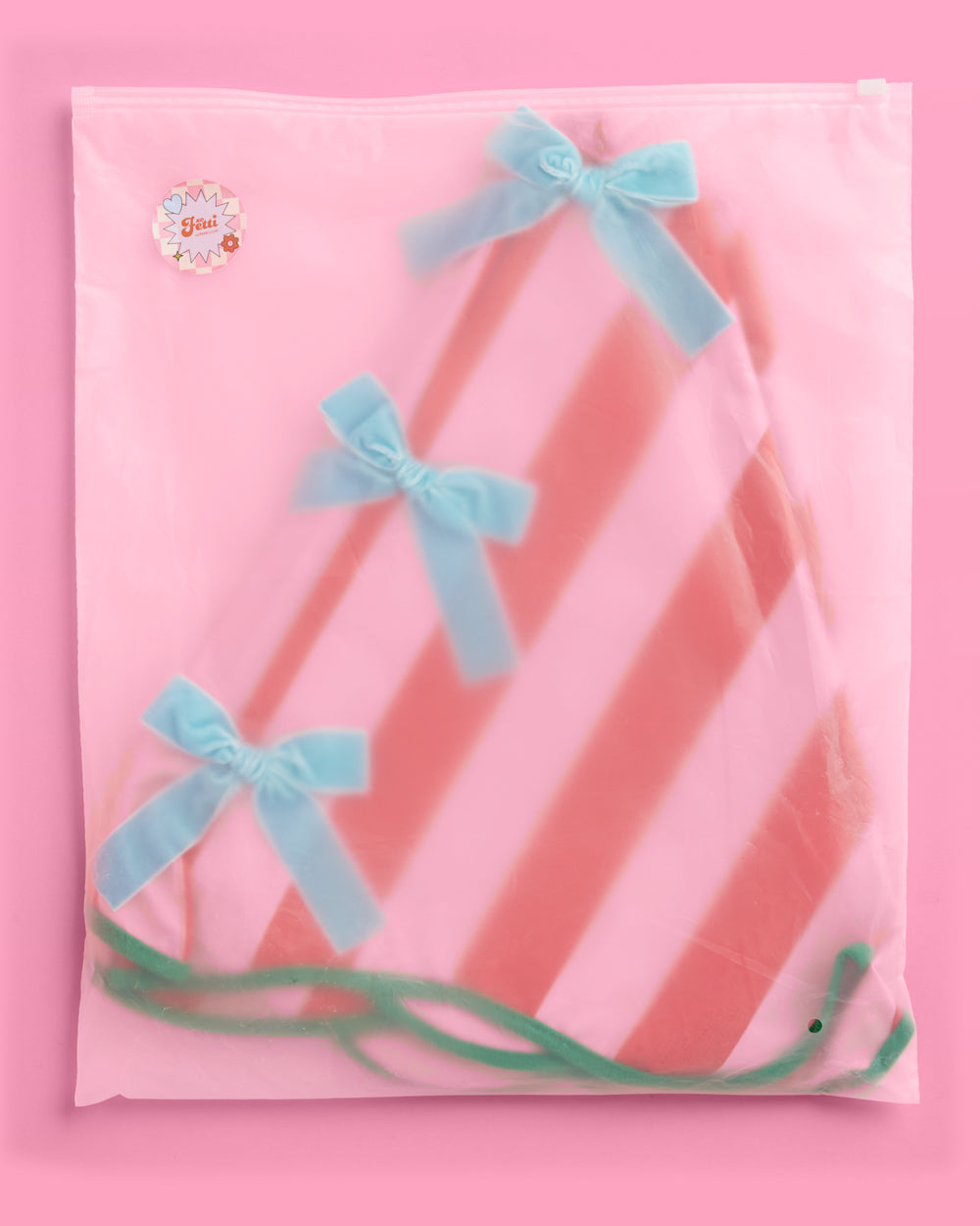 Candy Cane Tree Skirt - pink and red striped tree skirt