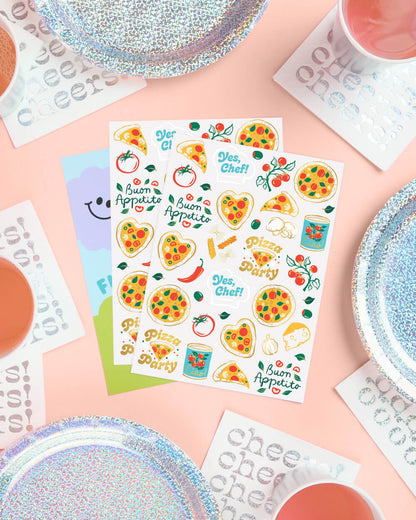 Pizza Party Tats - 72 temporary tattoos