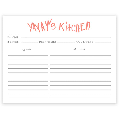 little hands recipe card