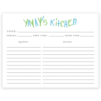 little hands recipe card