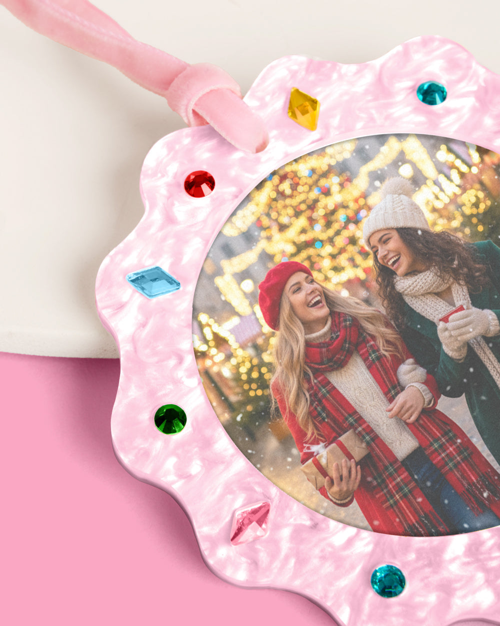 Picture Perfect Ornament - pink frame ornament