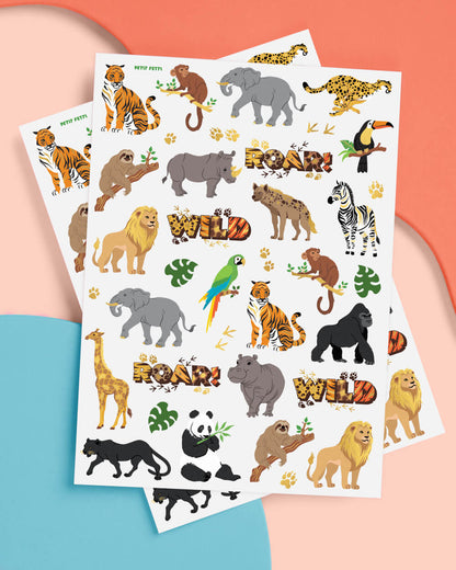 Jungle Animal Tattoos - 56 temporary tattoos