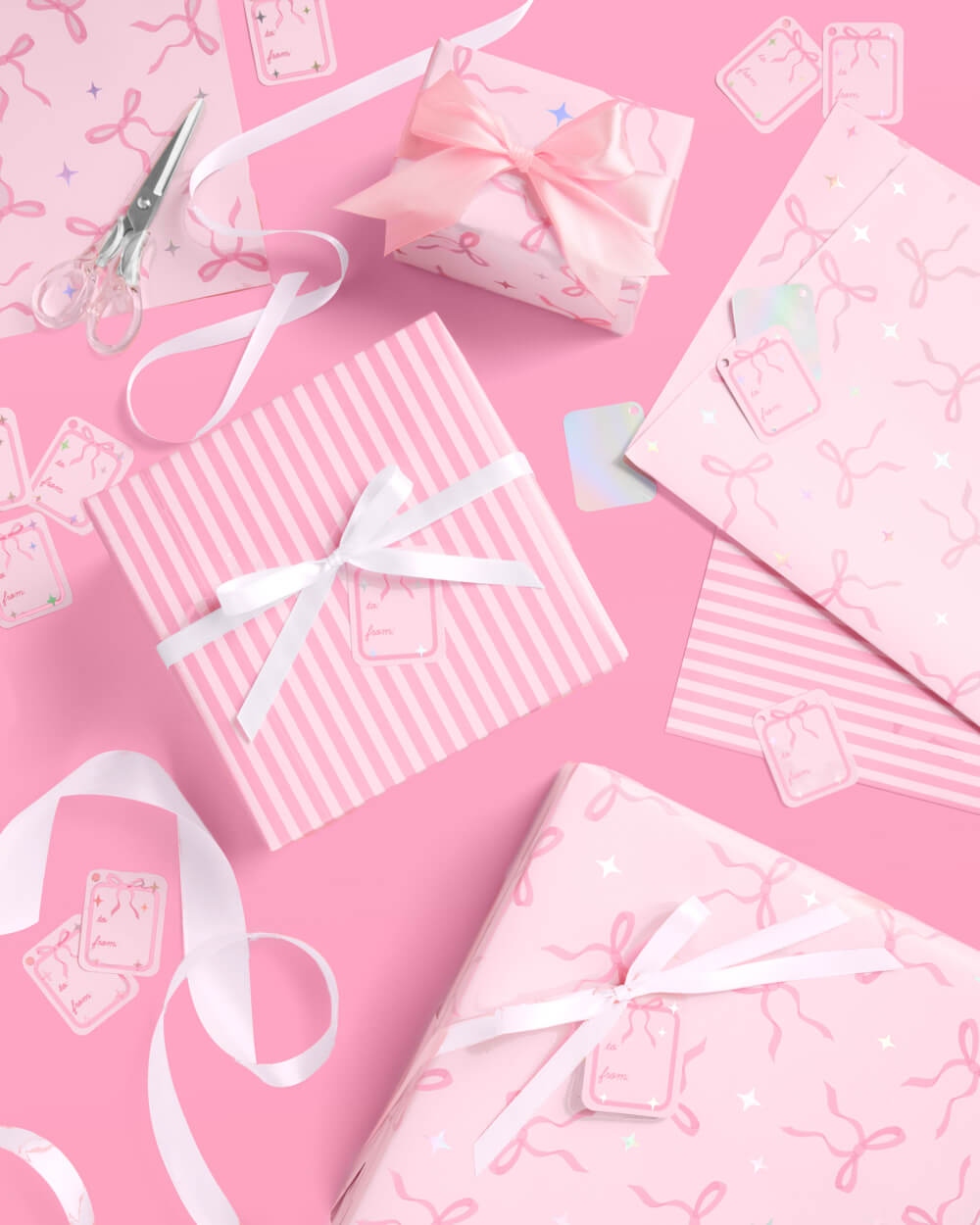 Pretty in Pink Wrapping Paper - 12 sheets + 16 tags – Katherine Kelly ...