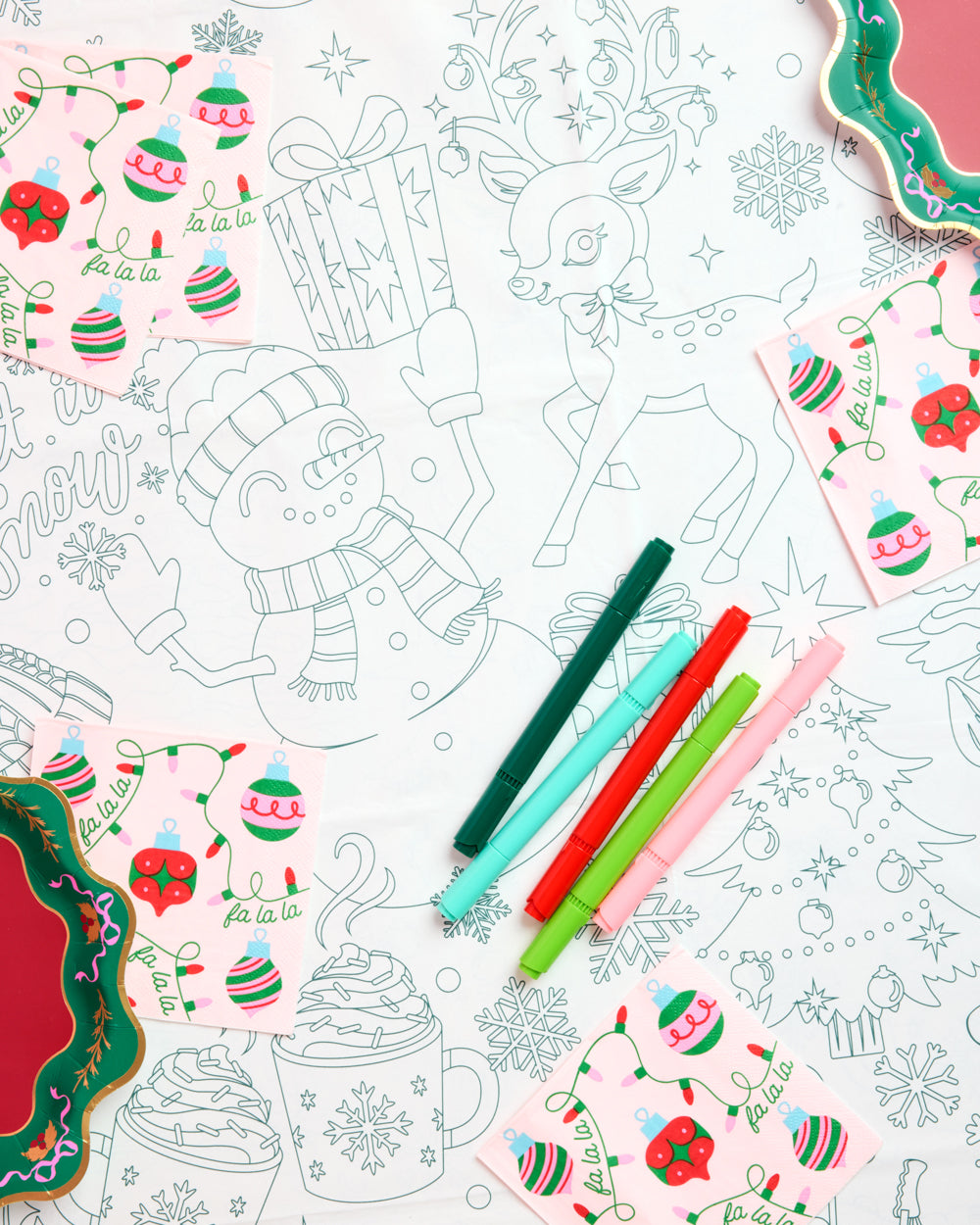 Color Me Merry Tablecloth - coloring tablecloth
