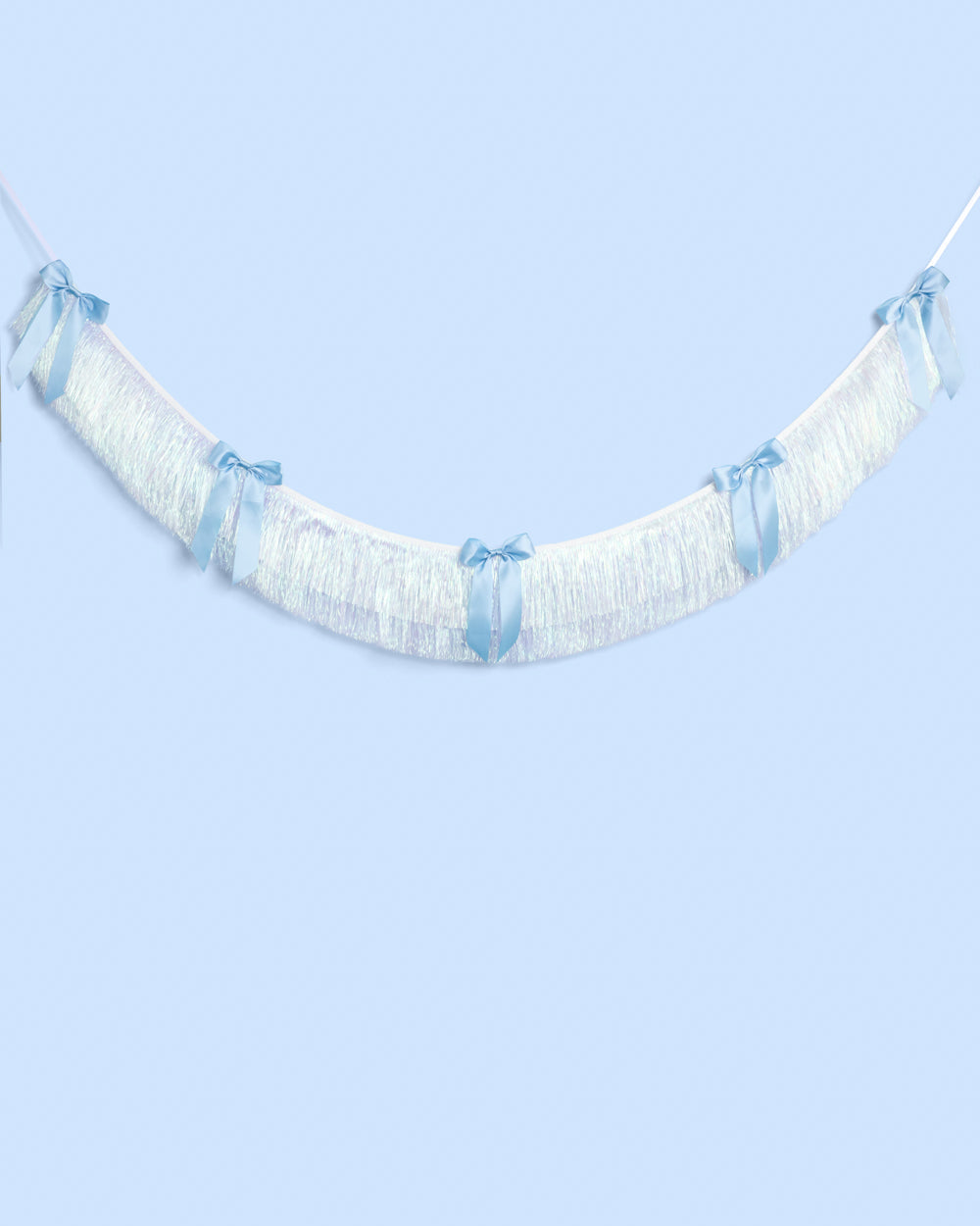 Something Blue Fringe - layered fringe + satin bows