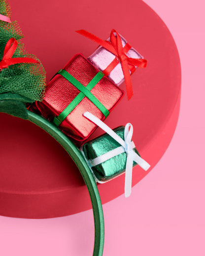 Christmas Tree Headband - green tulle headband