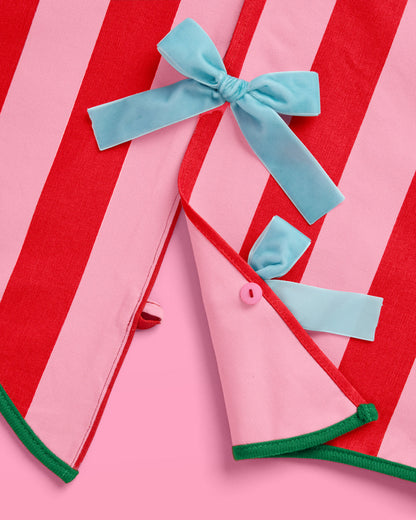 Candy Cane Tree Skirt - pink and red striped tree skirt