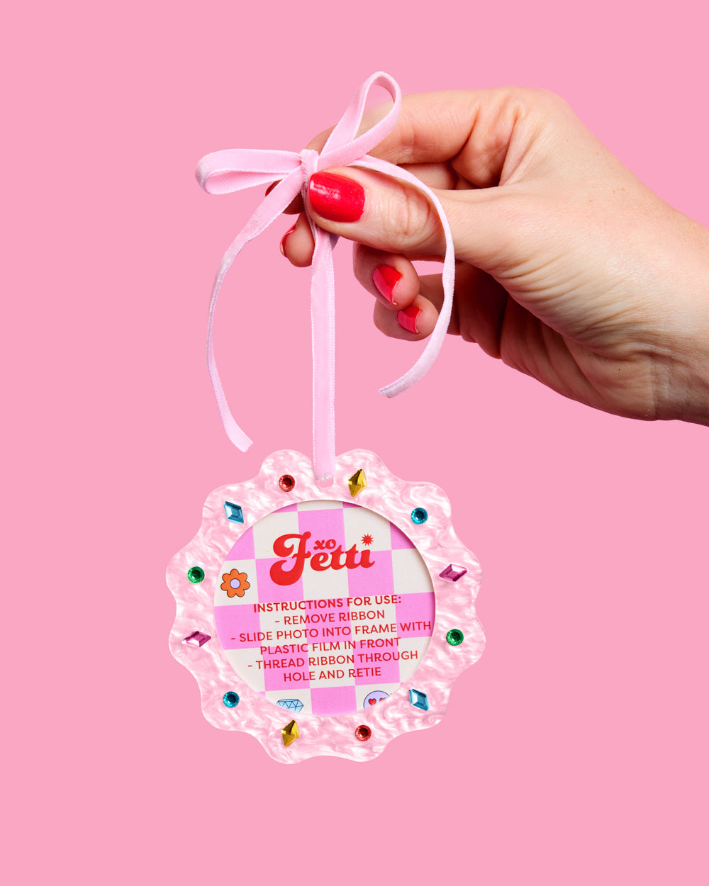 Picture Perfect Ornament - pink frame ornament
