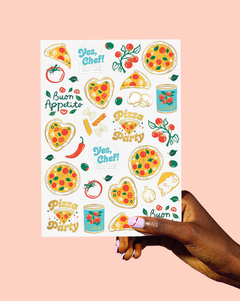 Pizza Party Tats - 72 temporary tattoos