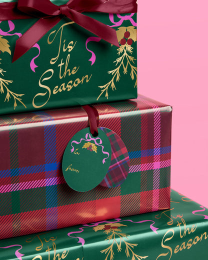 Tis the Season Wrapping Paper - 12 sheets + 16 tags