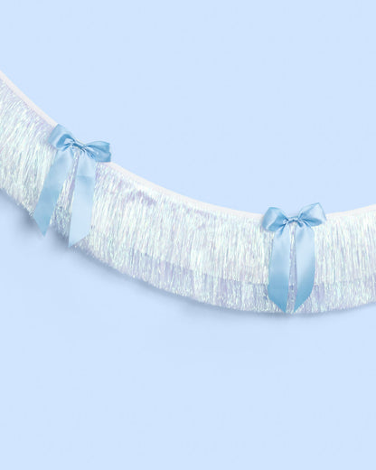 Something Blue Fringe - layered fringe + satin bows