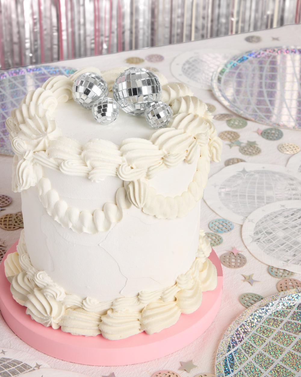 It's Disco, Baby! Topper - 4 disco ball cake toppers