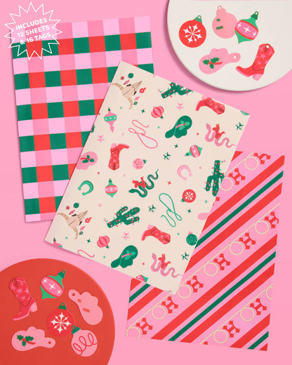 HO-down Wrapping Paper - 12 sheets + 16 tags