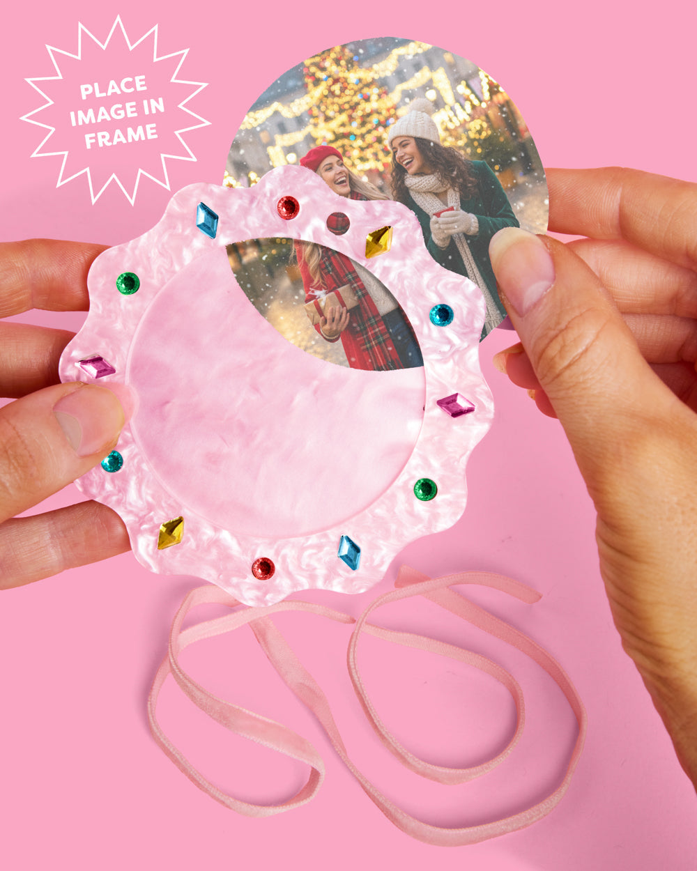 Picture Perfect Ornament - pink frame ornament