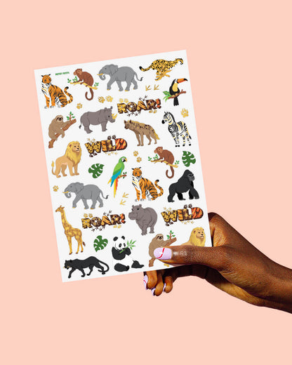 Jungle Animal Tattoos - 56 temporary tattoos