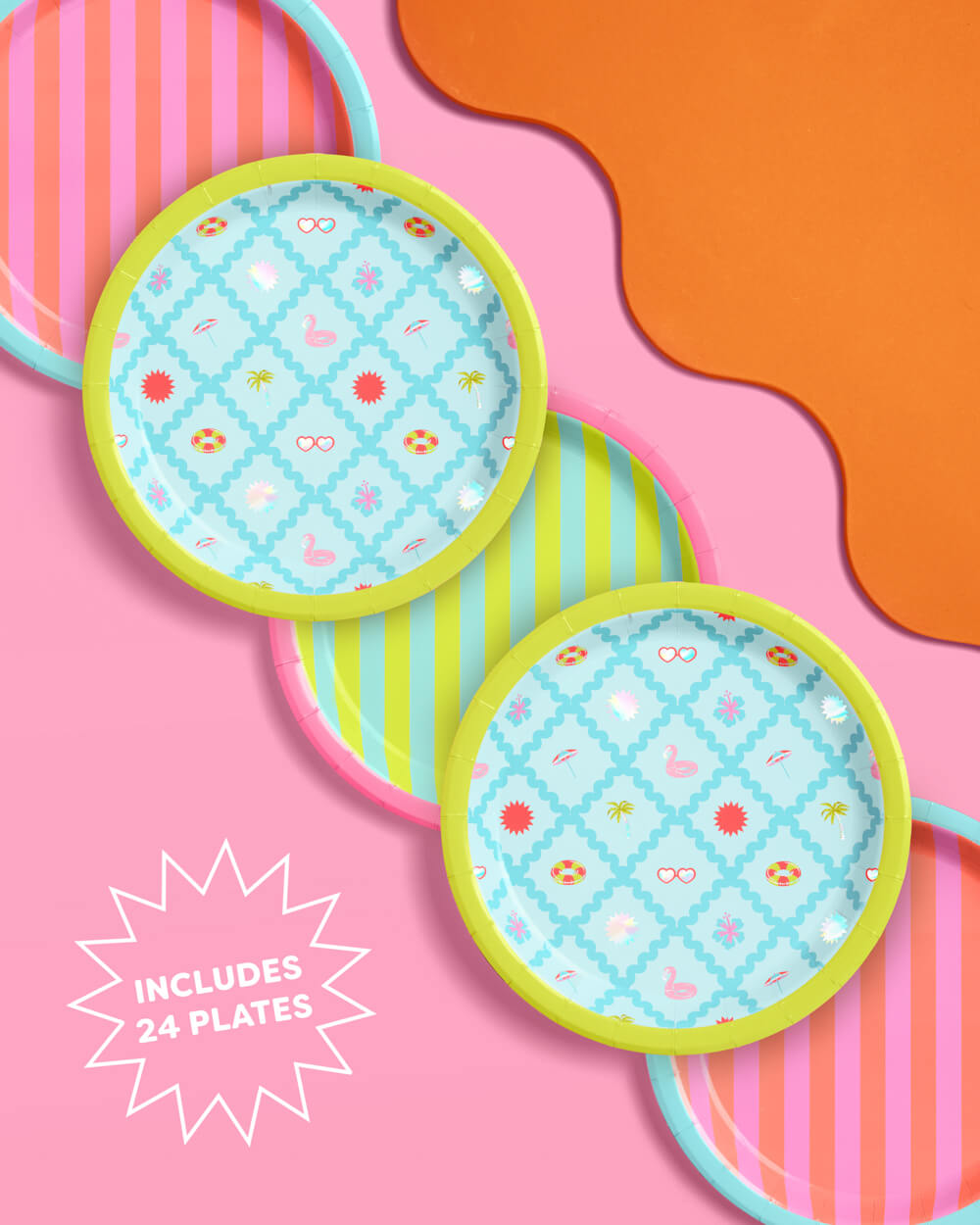 Pool Party Plates - 24 paper plates