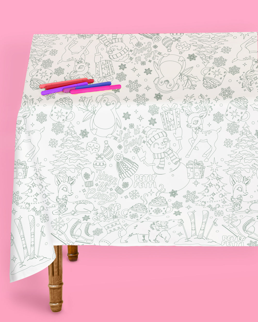 Color Me Merry Tablecloth - coloring tablecloth