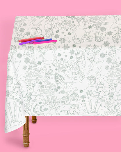 Color Me Merry Tablecloth - coloring tablecloth