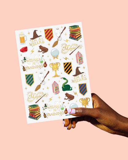 Wizard in Training Tats - 60 foil temporary tattoos