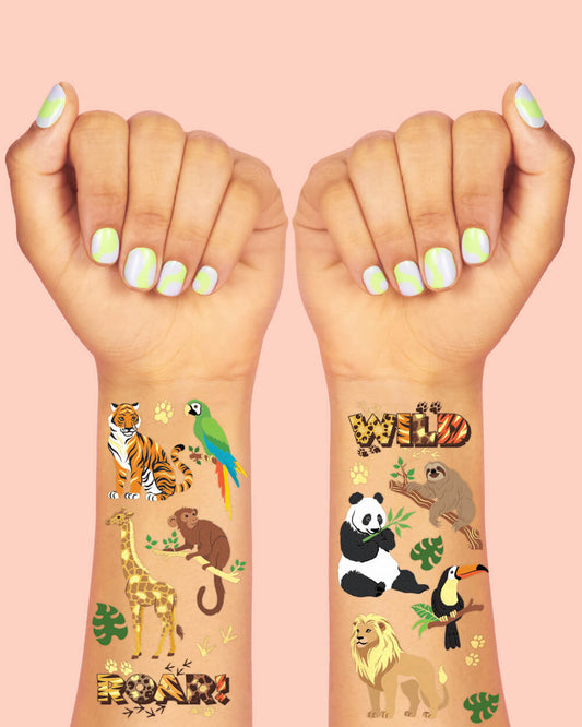 Jungle Animal Tattoos - 56 temporary tattoos