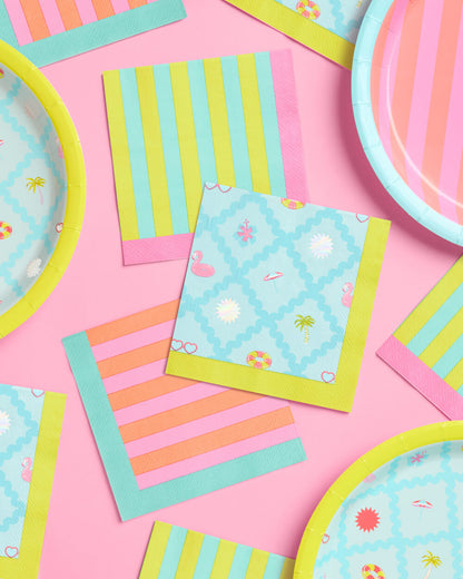 Pool Party Napkins - 24 paper napkins