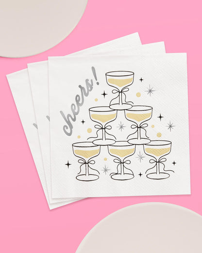Gold Cheers Napkins - 50 foil napkins