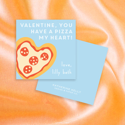 blue pizza my heart valentine