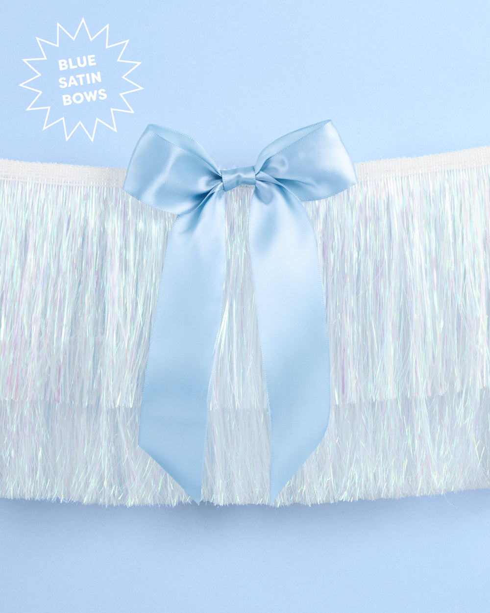 Something Blue Fringe - layered fringe + satin bows