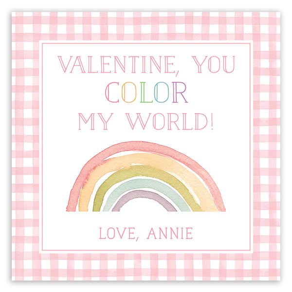 you color my world pink valentine card