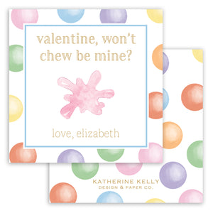 pink bubblegum valentine card