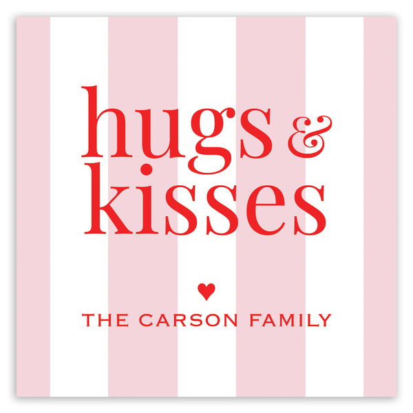 pink hugs & kisses valentine card
