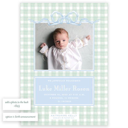 baby blue vine holiday card