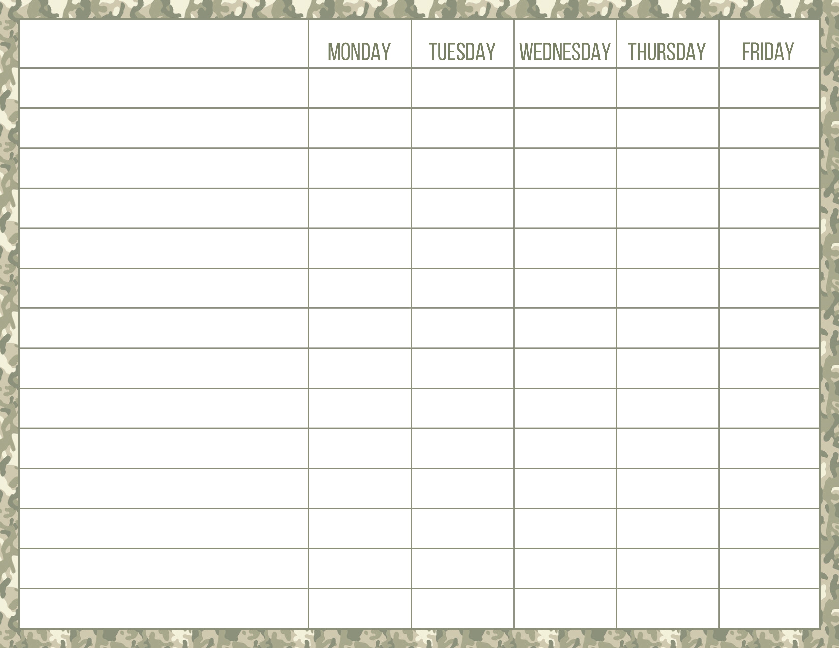 routine chart - blank – Katherine Kelly Design