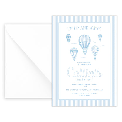 hot air balloon birthday invitation
