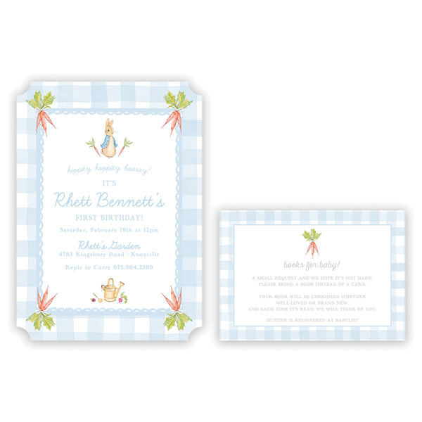 peter rabbit blue books for baby enclosure card