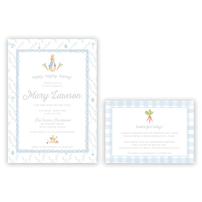 peter rabbit blue books for baby enclosure card