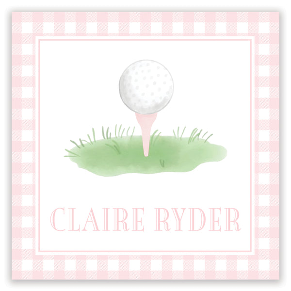 pink golf enclosure card