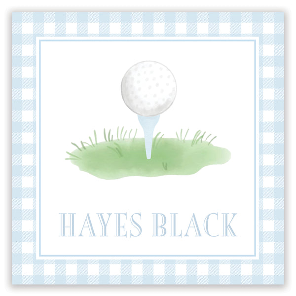 blue golf enclosure card