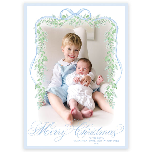 baby blue vine holiday card