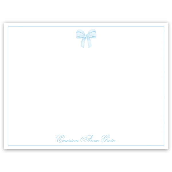 blue bow notecard